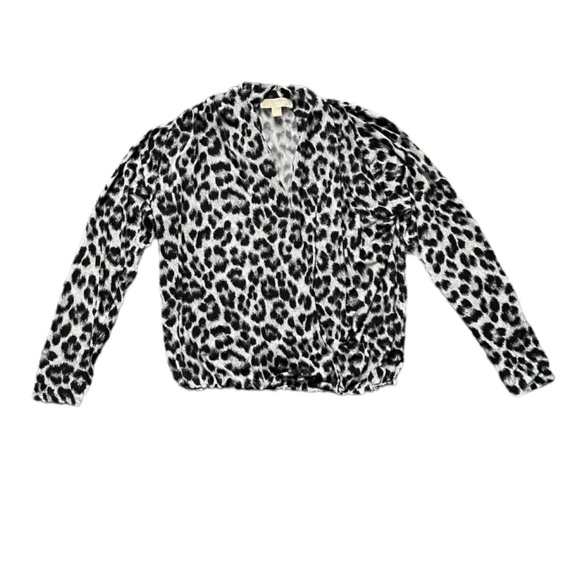 Michael Kors Cheetah Print Long Sleeves Top Size Medium - Picture 1 of 8